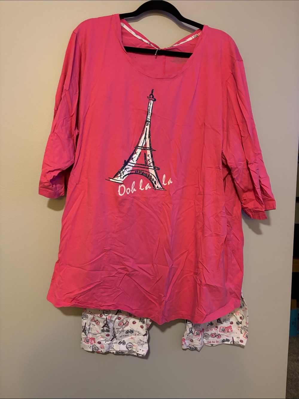 Catherines Pink Eiffel Tower Pajama  Capri Set